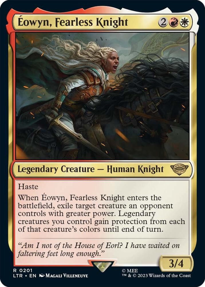 Eowyn, Fearless Knight 201 card from Universes Beyond: The Lord of the Rings: Tales of Middle-earth