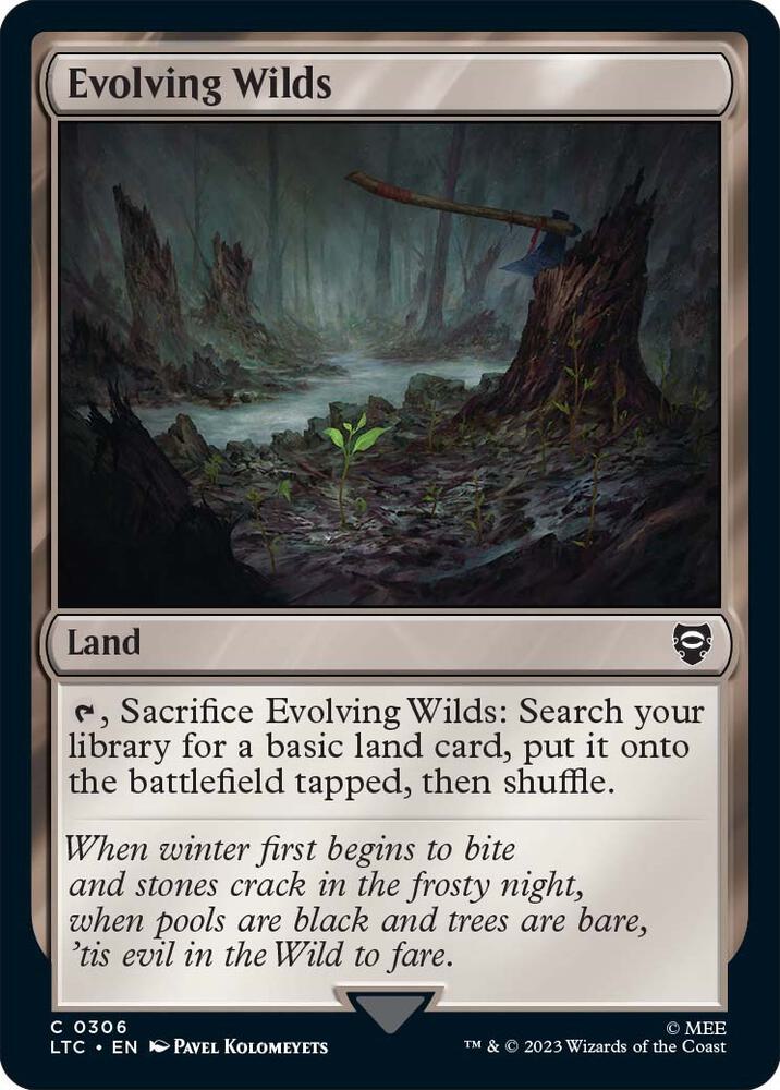 Evolving Wilds 306 card from Commander: The Lord of the Rings: Tales of Middle-earth