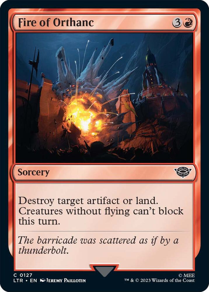 Fire of Orthanc 127 card from Universes Beyond: The Lord of the Rings: Tales of Middle-earth