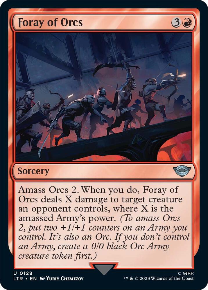 Foray of Orcs 128 card from Universes Beyond: The Lord of the Rings: Tales of Middle-earth