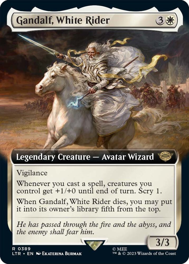 Gandalf, White Rider (Extended Art) 389 card from Universes Beyond: The Lord of the Rings: Tales of Middle-earth