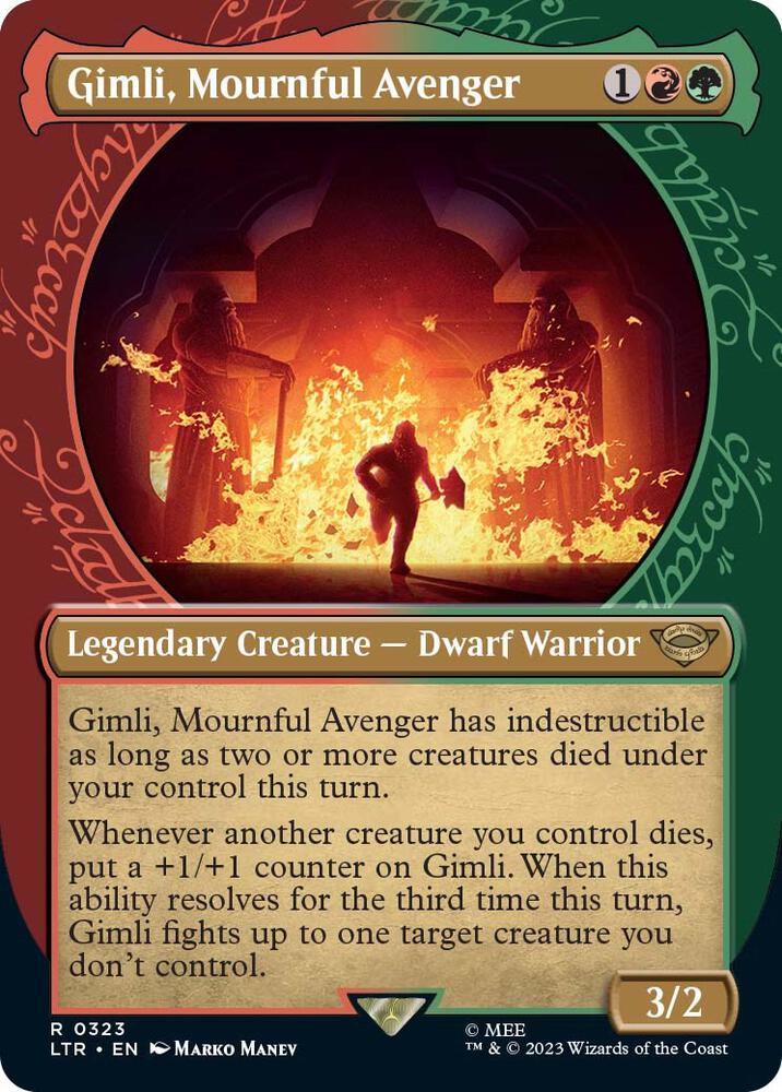 Gimli, Mournful Avenger (Showcase) 323 card from Universes Beyond: The Lord of the Rings: Tales of Middle-earth