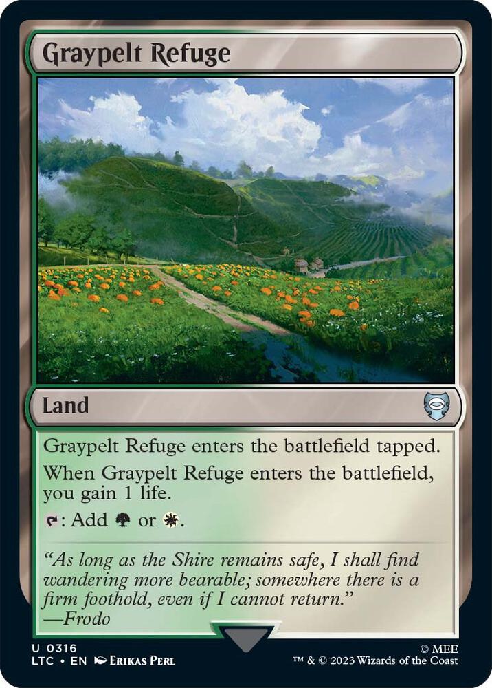 Graypelt Refuge 316 card from Commander: The Lord of the Rings: Tales of Middle-earth