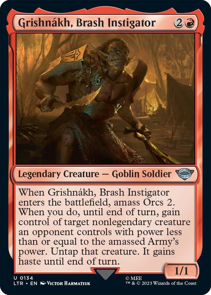 Grishnakh, Brash Instigator 134 card from Universes Beyond: The Lord of the Rings: Tales of Middle-earth
