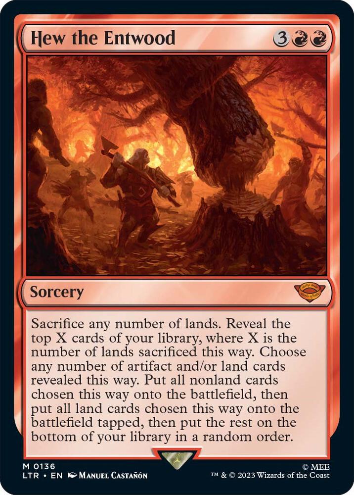 Hew the Entwood 136 card from Universes Beyond: The Lord of the Rings: Tales of Middle-earth