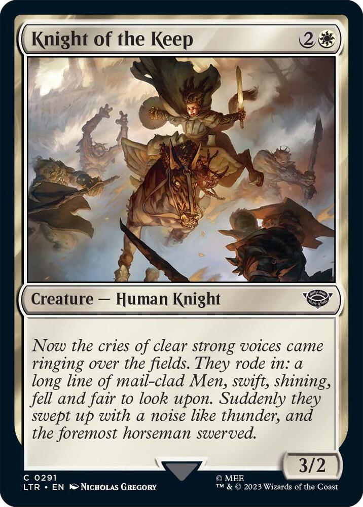 Knight of the Keep 291 card from Universes Beyond: The Lord of the Rings: Tales of Middle-earth