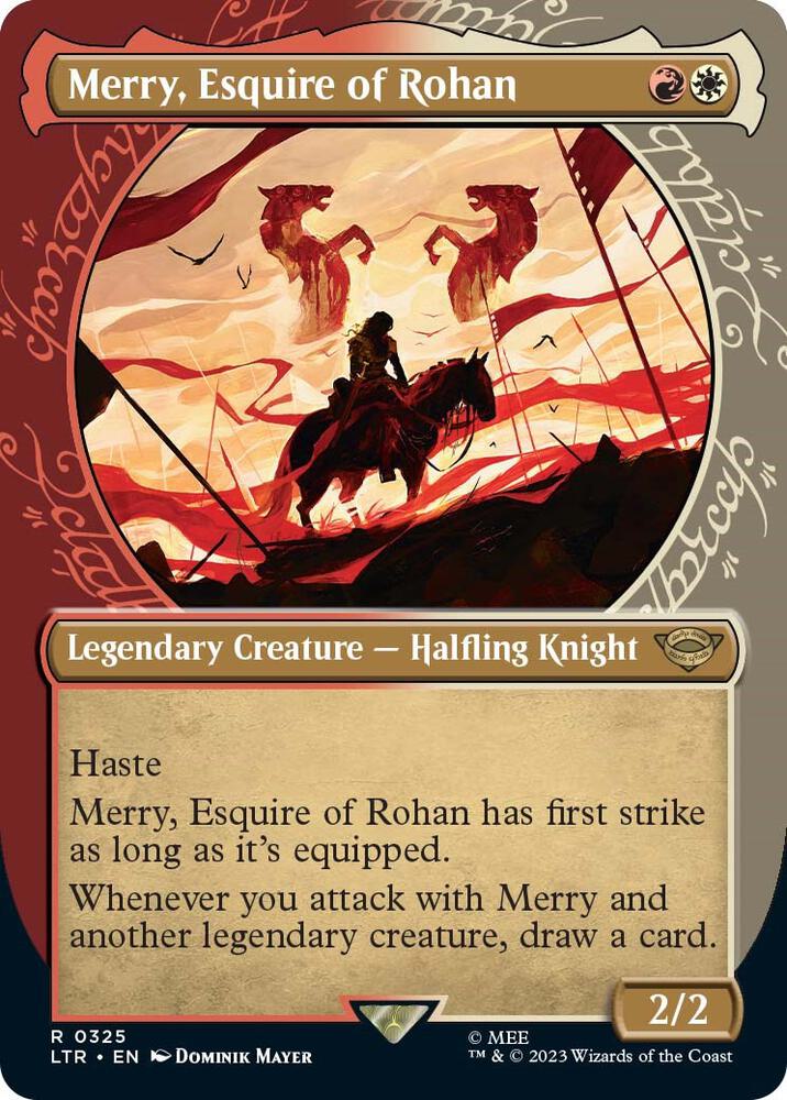 Merry, Esquire of Rohan (Showcase) 325 card from Universes Beyond: The Lord of the Rings: Tales of Middle-earth