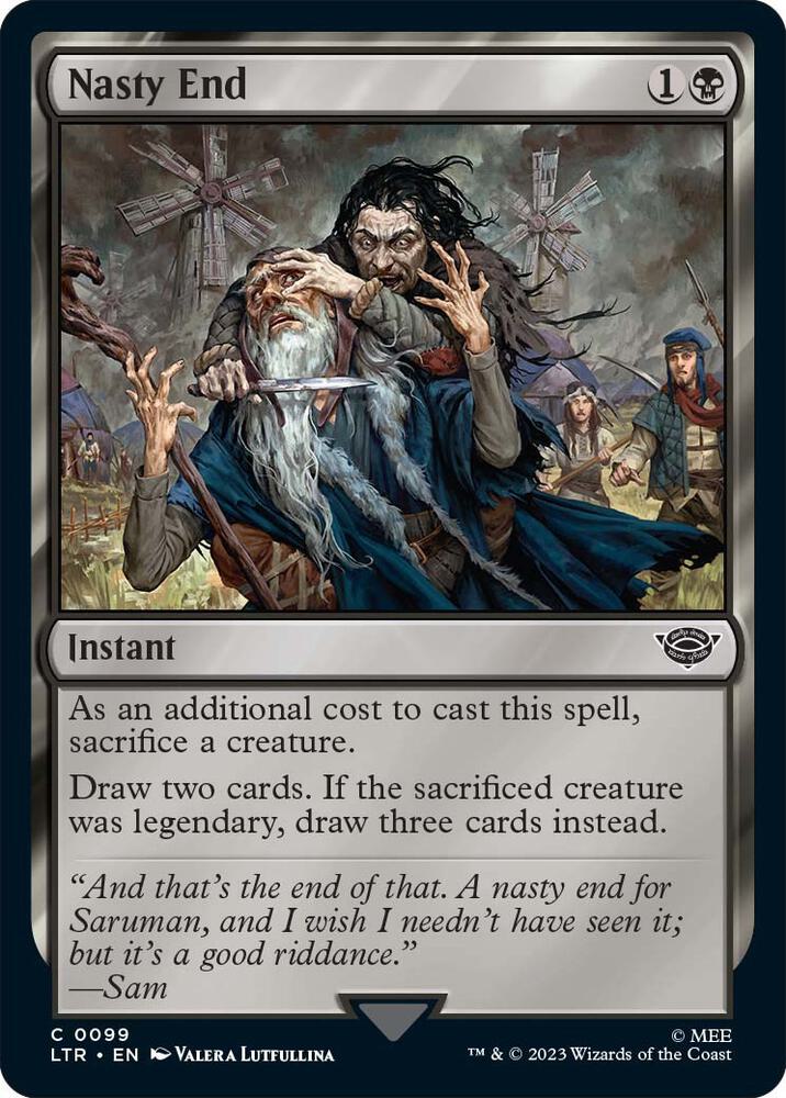 Nasty End 99 card from Universes Beyond: The Lord of the Rings: Tales of Middle-earth
