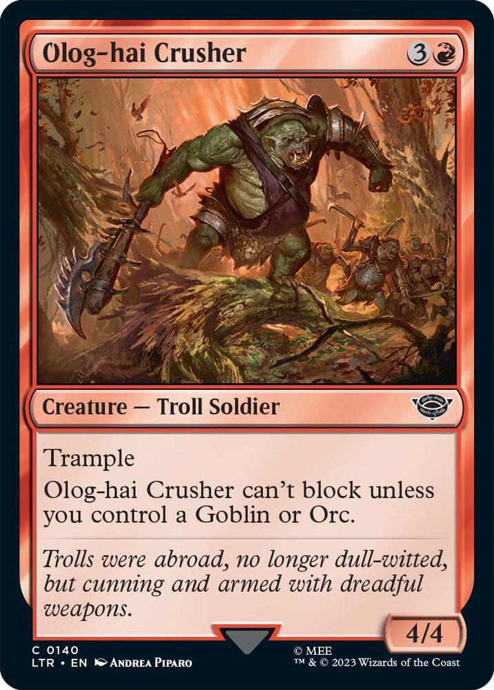 Olog-Hai Crusher 140 card from Universes Beyond: The Lord of the Rings: Tales of Middle-earth