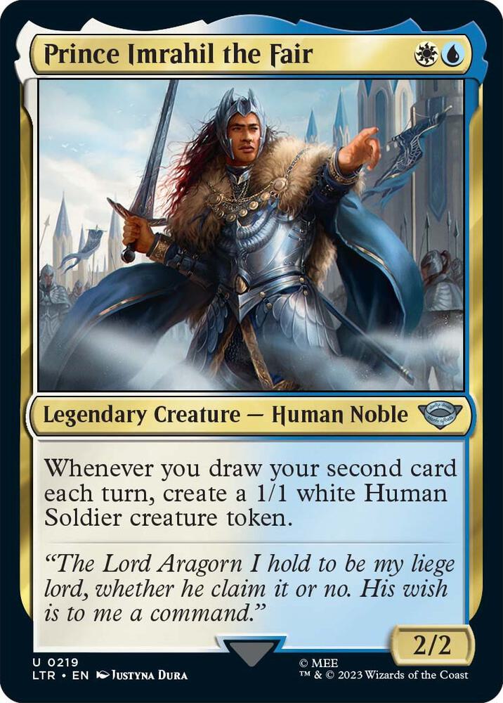 Prince Imrahil the Fair 219 card from Universes Beyond: The Lord of the Rings: Tales of Middle-earth