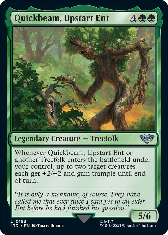 Quickbeam, Upstart Ent 183 card from Universes Beyond: The Lord of the Rings: Tales of Middle-earth