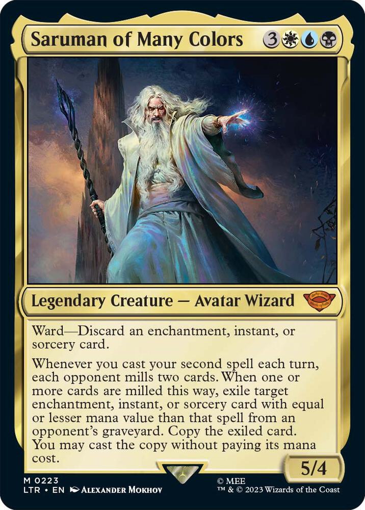Saruman of Many Colors 223 card from Universes Beyond: The Lord of the Rings: Tales of Middle-earth