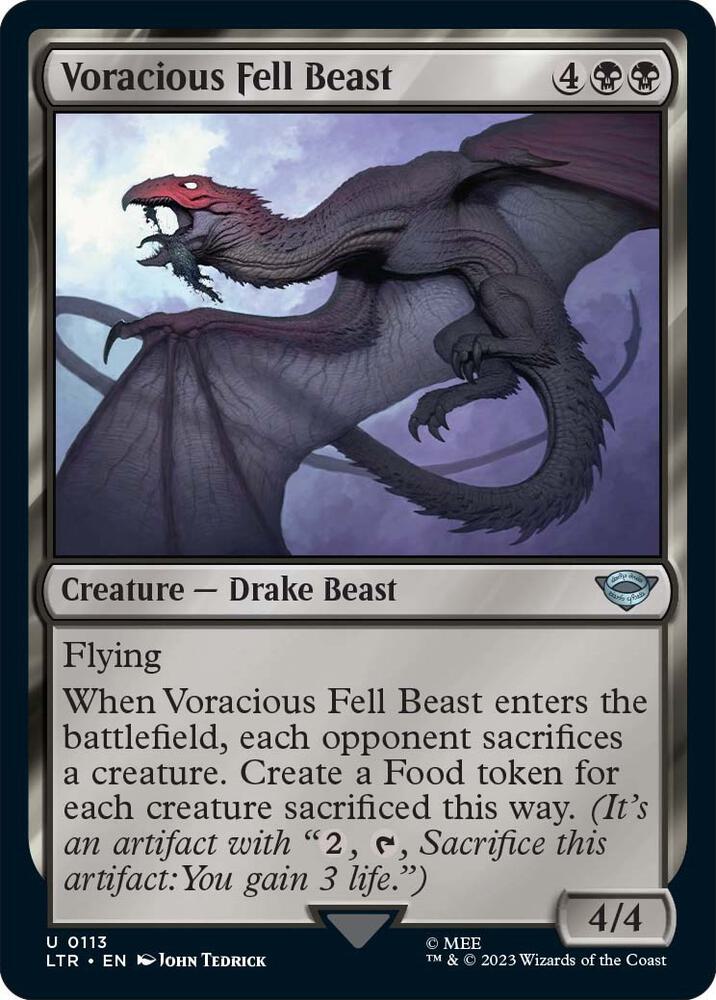 Voracious Fell Beast 113 card from Universes Beyond: The Lord of the Rings: Tales of Middle-earth