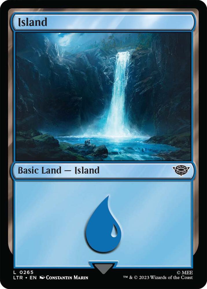 Island 265 card from Universes Beyond: The Lord of the Rings: Tales of Middle-earth