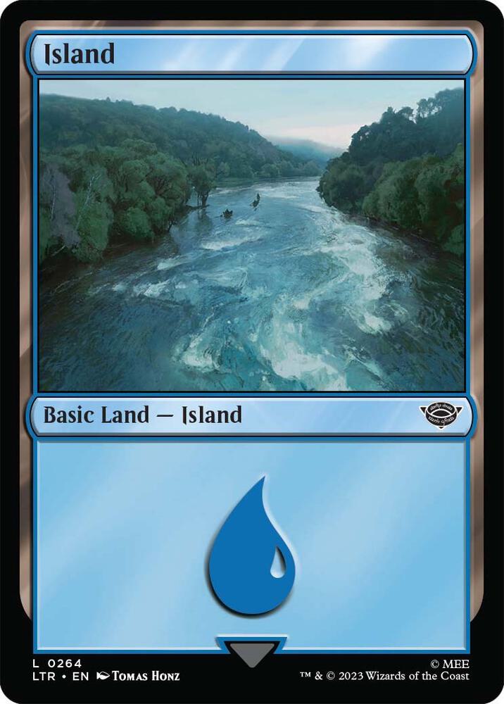Island 264 card from Universes Beyond: The Lord of the Rings: Tales of Middle-earth