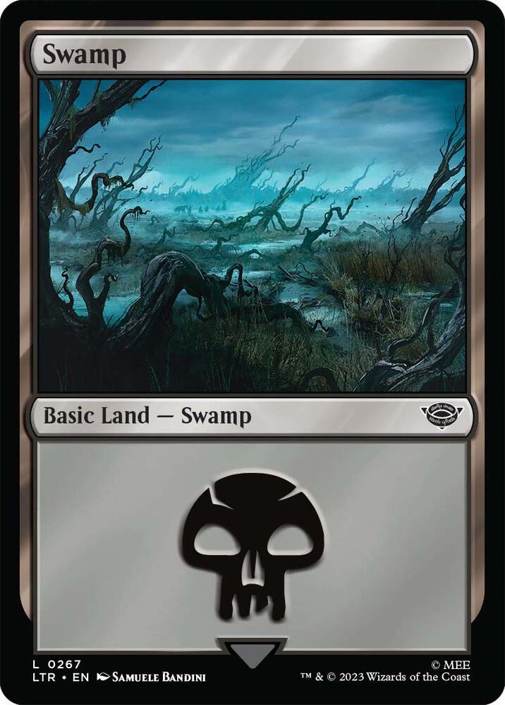 Swamp 267 card from Universes Beyond: The Lord of the Rings: Tales of Middle-earth