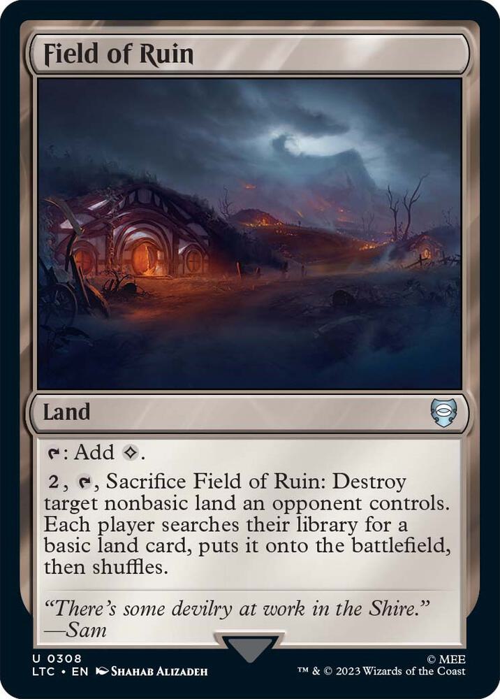 Field of Ruin 308 card from Commander: The Lord of the Rings: Tales of Middle-earth