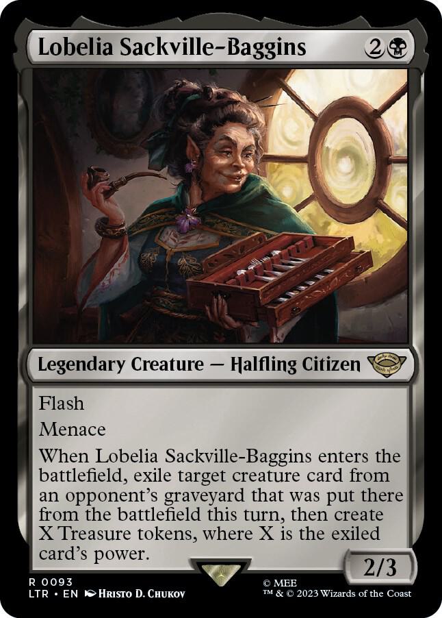 Lobelia Sackville-Baggins 93 card from Universes Beyond: The Lord of the Rings: Tales of Middle-earth