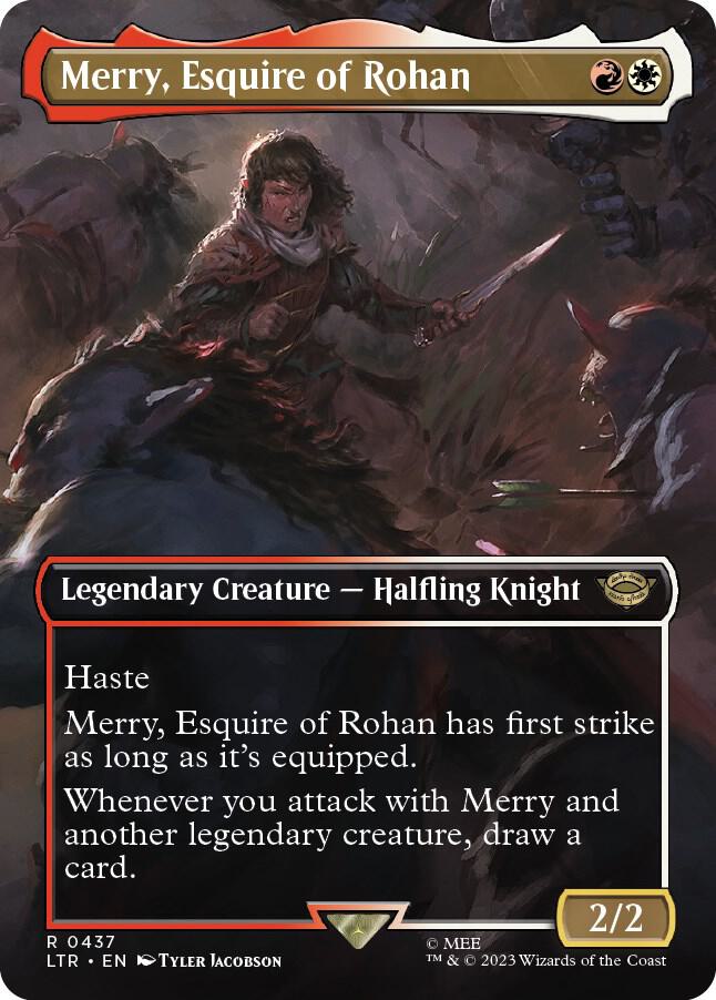 Merry, Esquire of Rohan (Borderless) 437 card from Universes Beyond: The Lord of the Rings: Tales of Middle-earth
