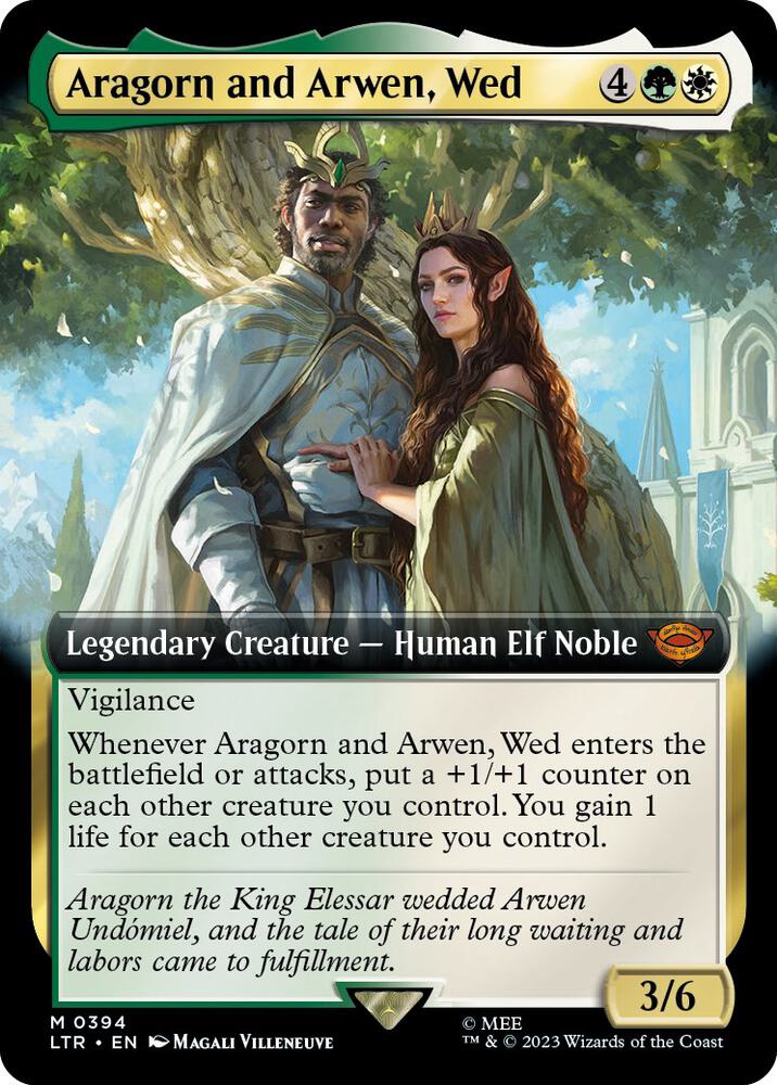 Aragorn and Arwen, Wed (Extended Art) 394 card from Universes Beyond: The Lord of the Rings: Tales of Middle-earth