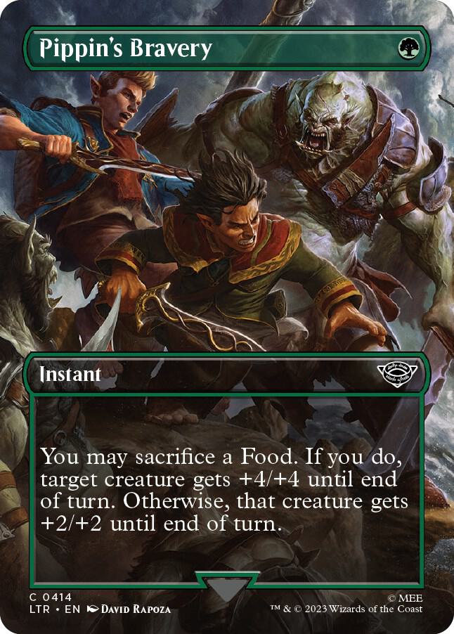 Pippin's Bravery (Borderless) 414 card from Universes Beyond: The Lord of the Rings: Tales of Middle-earth