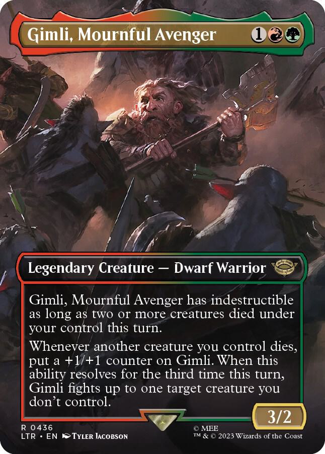 Gimli, Mournful Avenger (Borderless) 436 card from Universes Beyond: The Lord of the Rings: Tales of Middle-earth