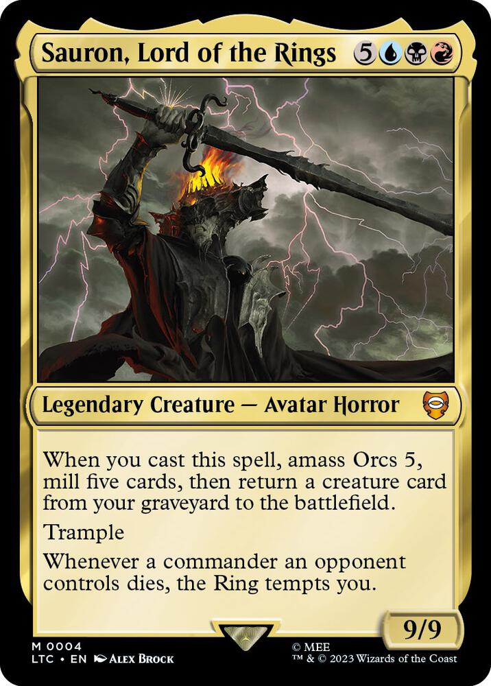 Sauron, Lord of the Rings 4 card from Commander: The Lord of the Rings: Tales of Middle-earth