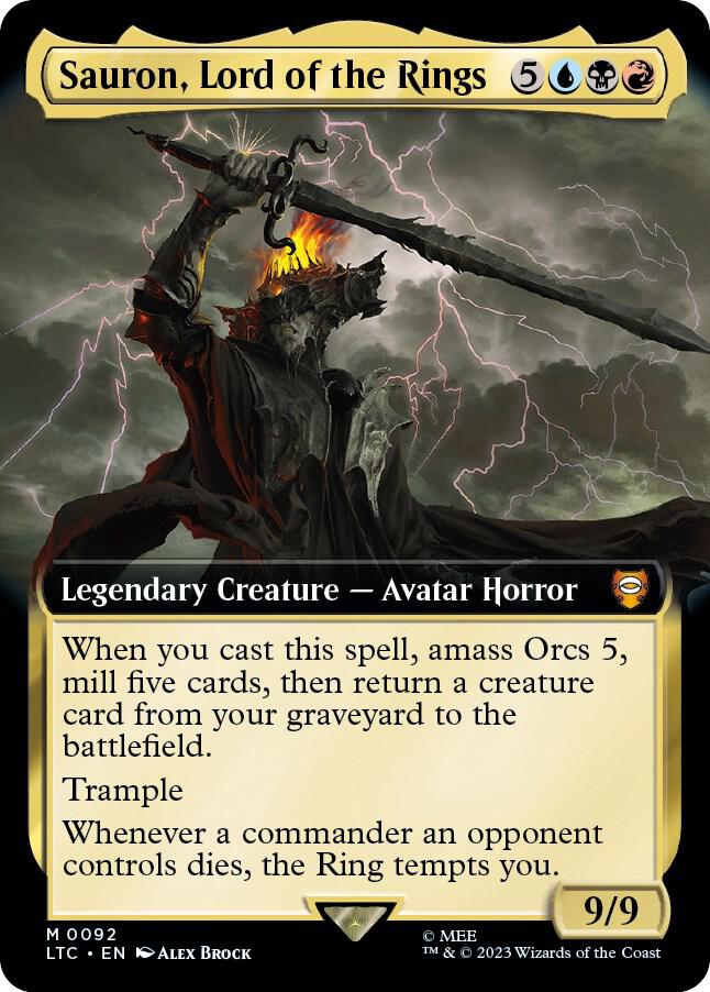 Sauron, Lord of the Rings (Extended Art) 92 card from Commander: The Lord of the Rings: Tales of Middle-earth