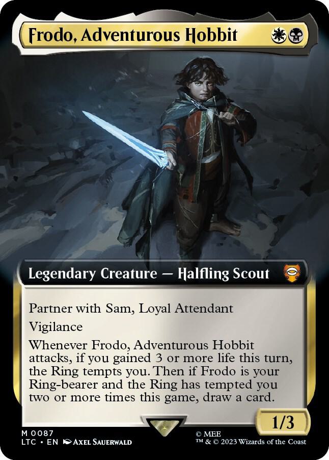 Frodo, Adventurous Hobbit (Extended Art) 87 card from Commander: The Lord of the Rings: Tales of Middle-earth