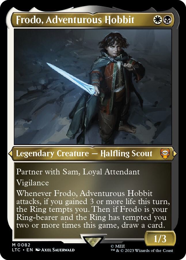 Frodo, Adventurous Hobbit (Display Commander) - Thick Stock 82 card from Commander: The Lord of the Rings: Tales of Middle-earth