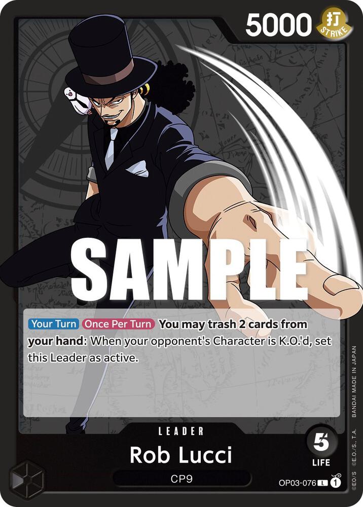 Rob Lucci OP03-076 card from Pillars of Strength