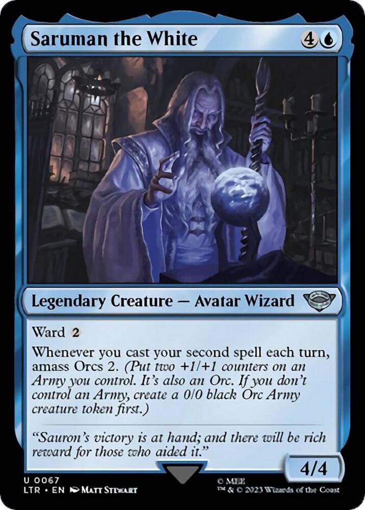 Saruman the White 67 card from Universes Beyond: The Lord of the Rings: Tales of Middle-earth