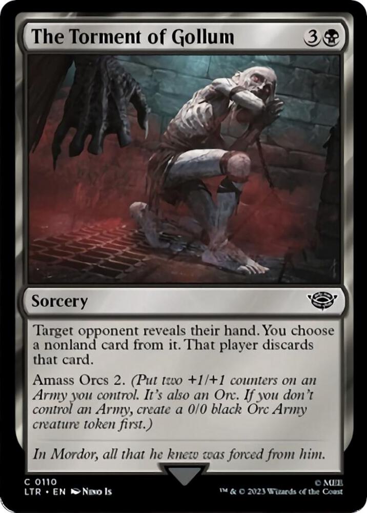 The Torment of Gollum 110 card from Universes Beyond: The Lord of the Rings: Tales of Middle-earth