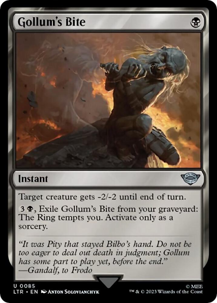Gollum's Bite 85 card from Universes Beyond: The Lord of the Rings: Tales of Middle-earth