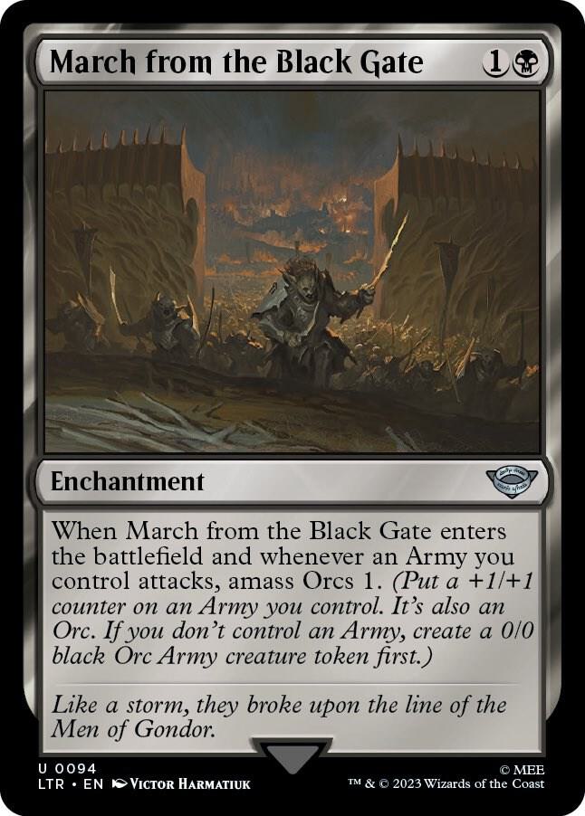 March from the Black Gate 94 card from Universes Beyond: The Lord of the Rings: Tales of Middle-earth