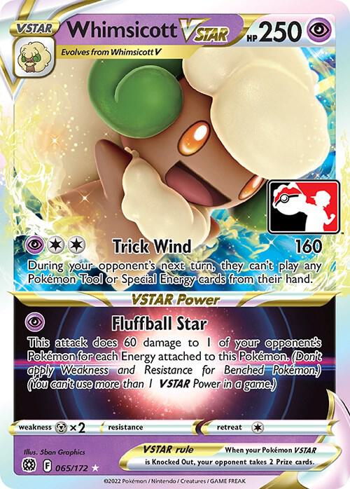 Whimsicott VSTAR 065/172 card from Prize Pack Series Cards