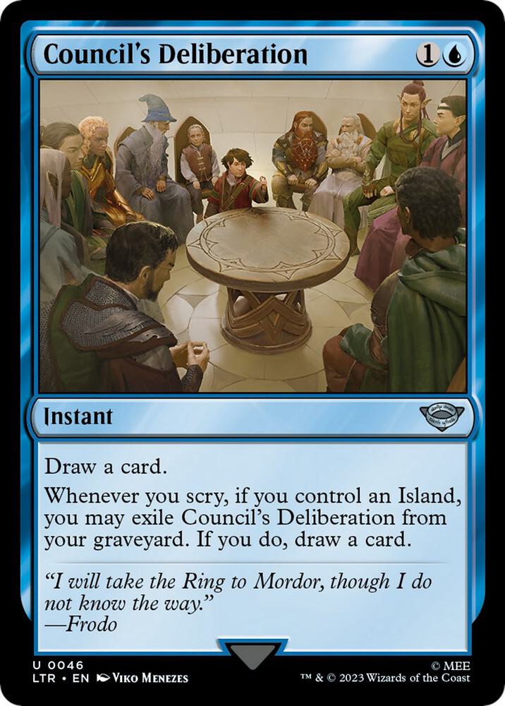 Council's Deliberation 46 card from Universes Beyond: The Lord of the Rings: Tales of Middle-earth