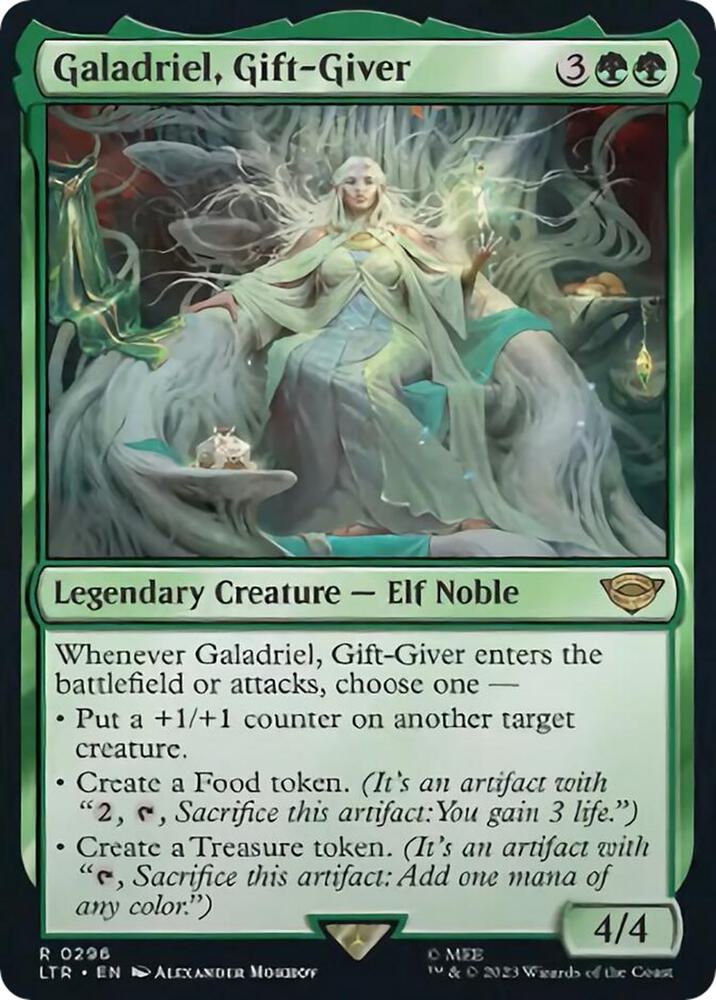Galadriel, Gift-Giver 296 card from Universes Beyond: The Lord of the Rings: Tales of Middle-earth