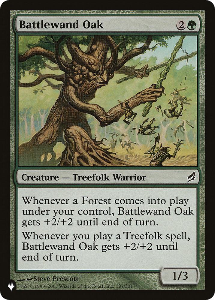Battlewand Oak 197/301 card from The List Reprints