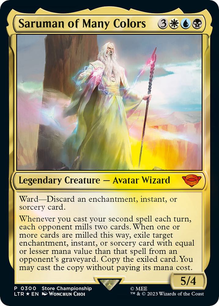 Saruman of Many Colors 300 card from Game Day & Store Championship Promos