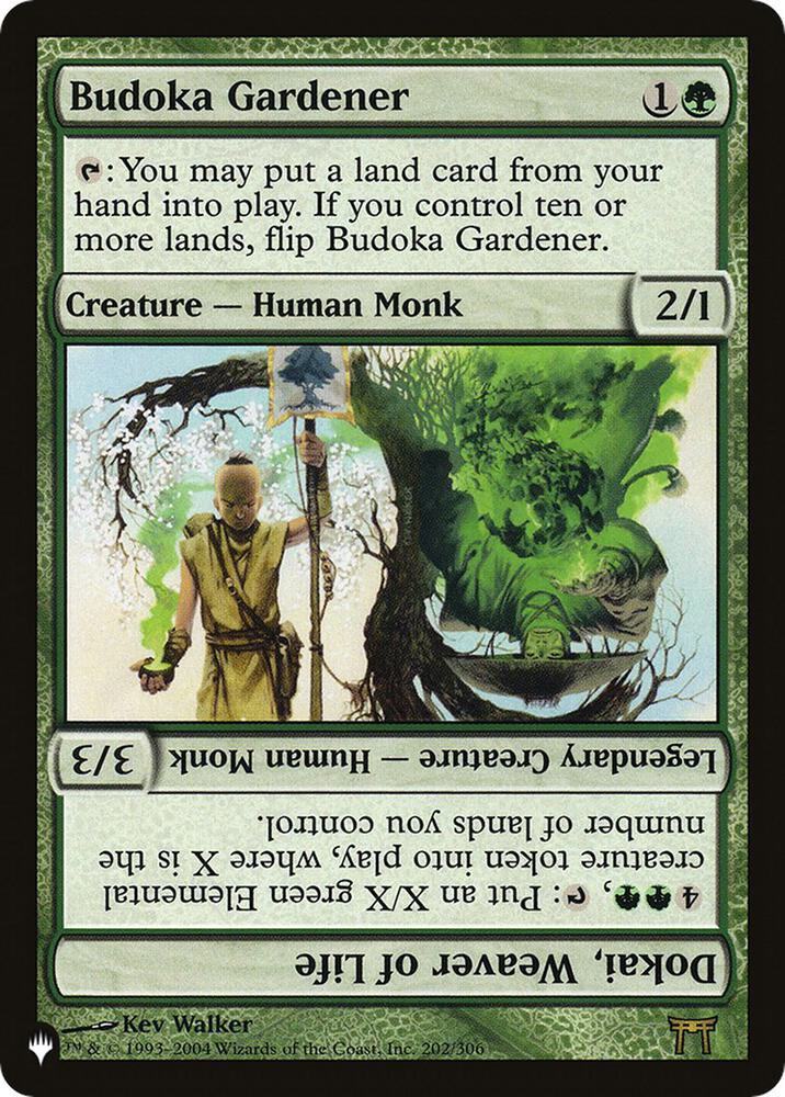 Budoka Gardener // Dokai, Weaver of Life 202/306 card from The List Reprints