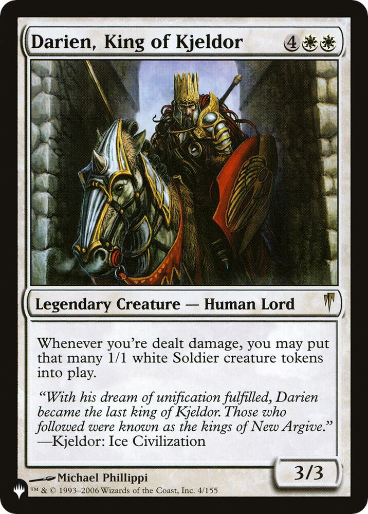 Darien, King of Kjeldor 4/155 card from The List Reprints