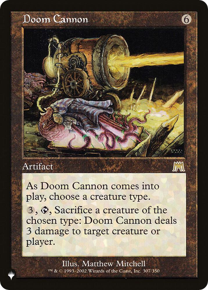 Doom Cannon 307/350 card from The List Reprints