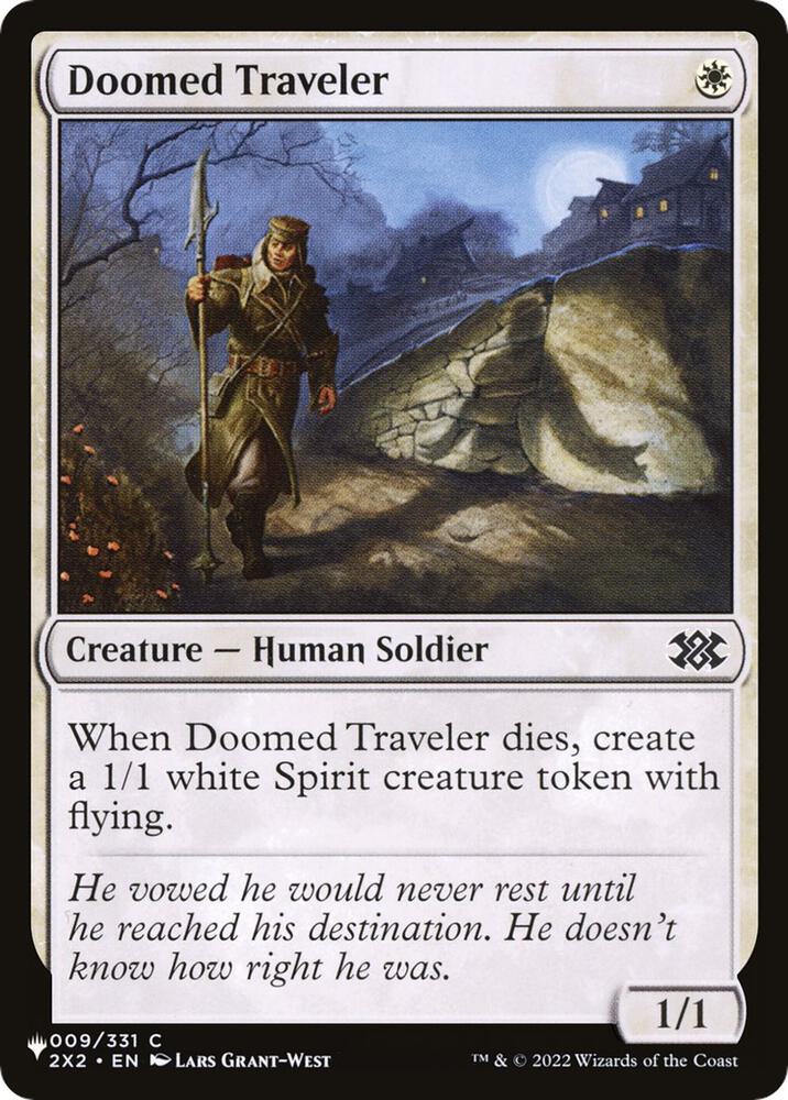 Doomed Traveler (2X2) 009/024 card from The List Reprints