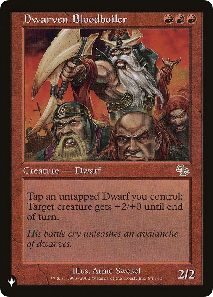 Dwarven Bloodboiler 84/143 card from The List Reprints