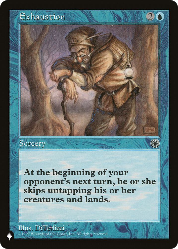 Exhaustion card from The List Reprints