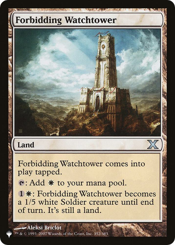 Forbidding Watchtower 352/383 card from The List Reprints