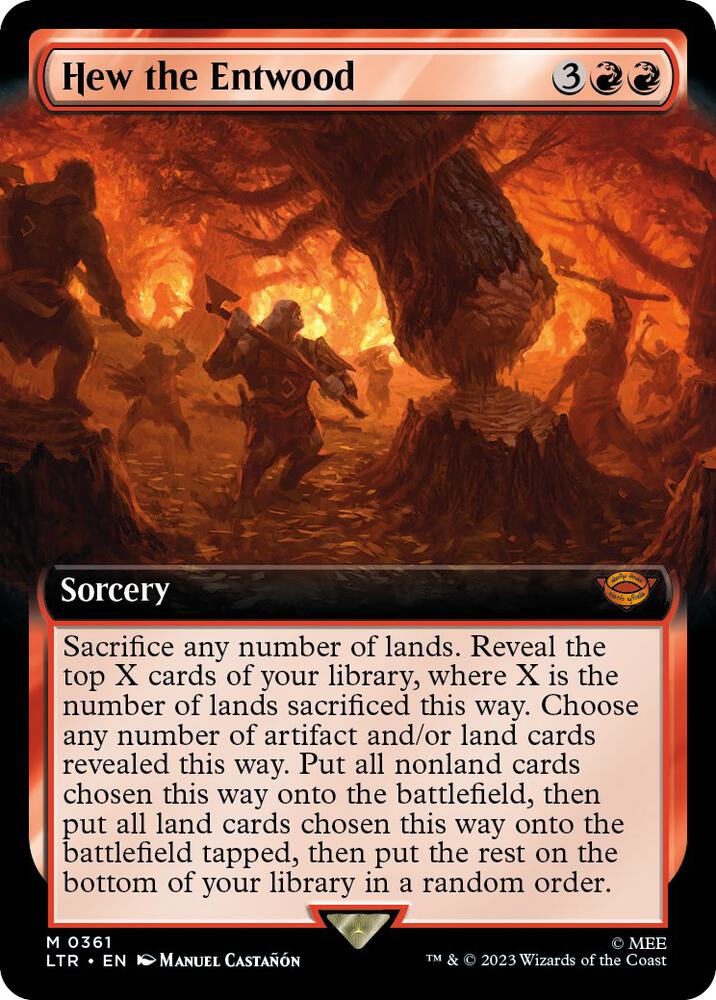 Hew the Entwood (Extended Art) 361 card from Universes Beyond: The Lord of the Rings: Tales of Middle-earth