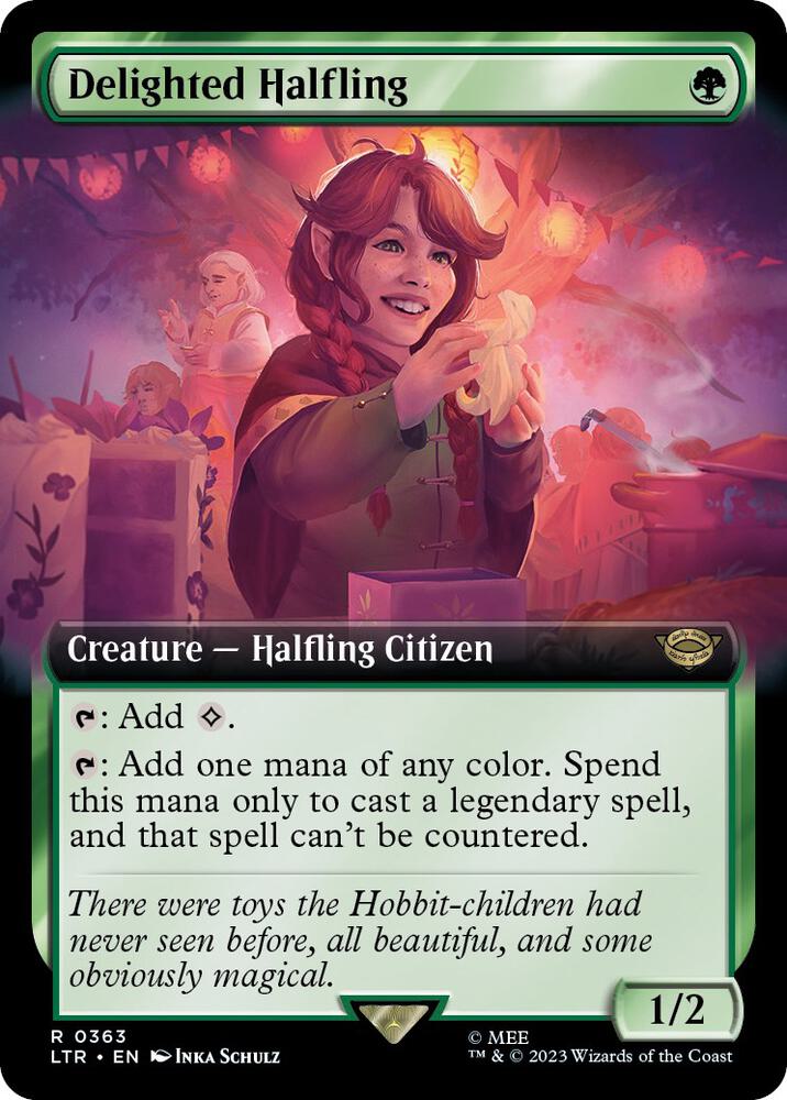 Delighted Halfling (Extended Art) 363 card from Universes Beyond: The Lord of the Rings: Tales of Middle-earth