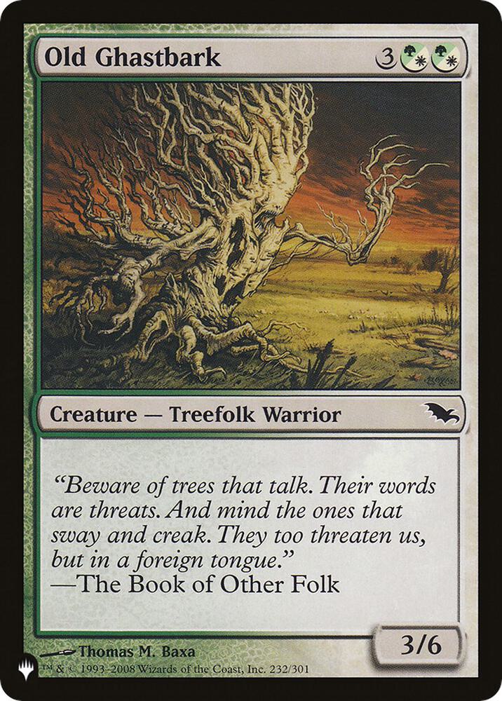 Old Ghastbark 232/301 card from The List Reprints